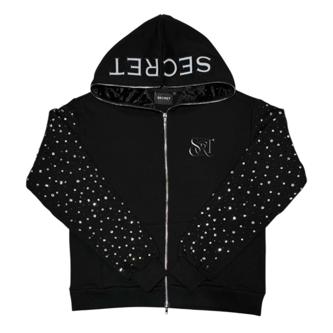SECRET STARLIGHT ZIP HOODIE BLACK